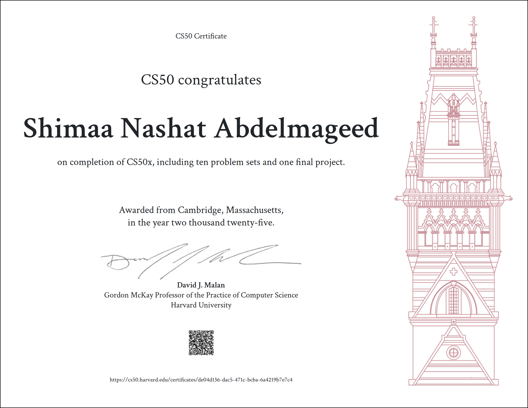 CS50 Certificate