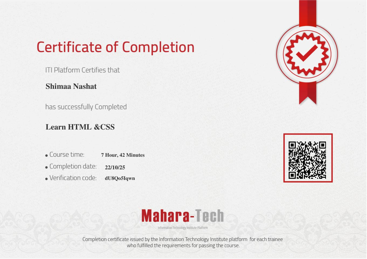 HTML & CSS Certificate