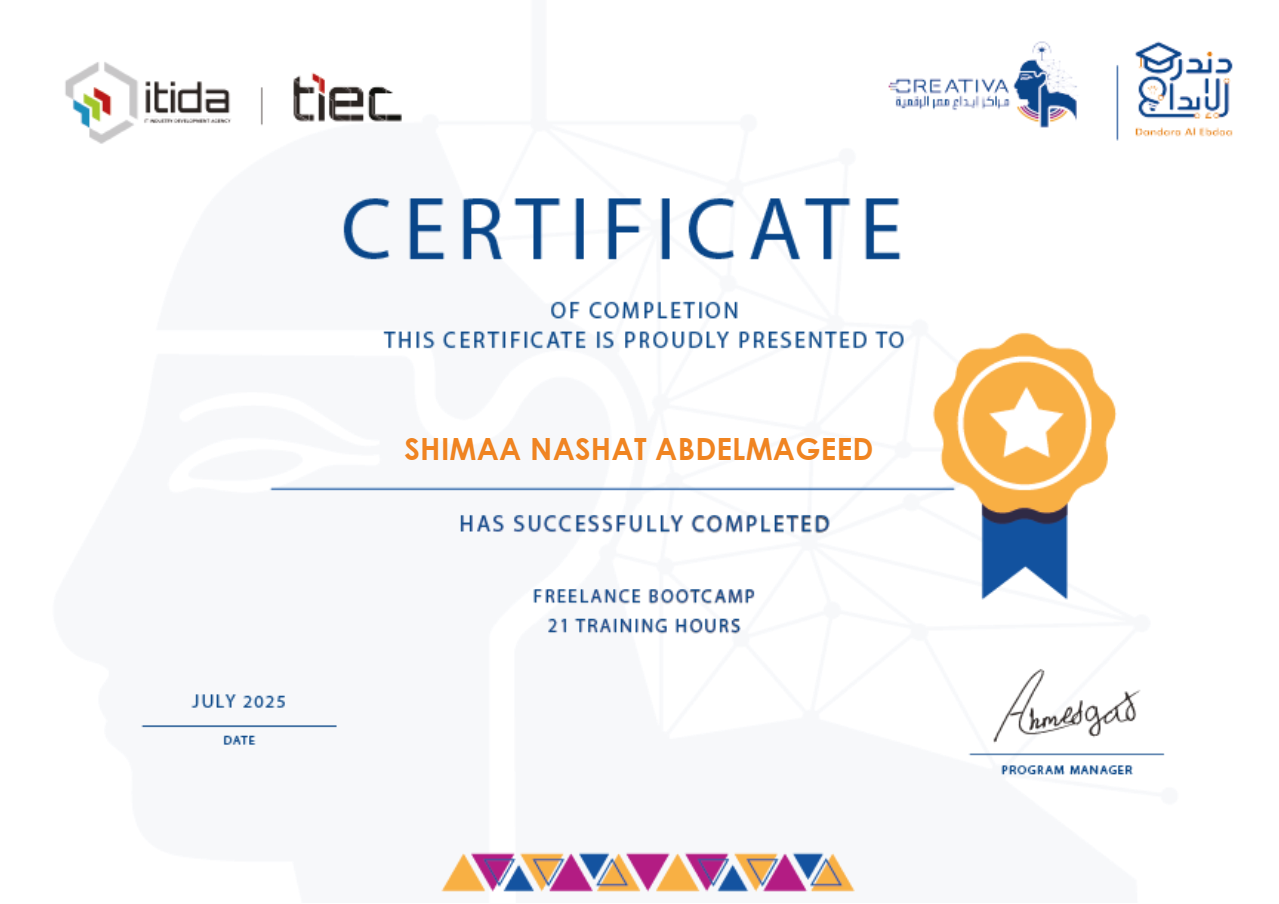 Freelance Bootcamp Certificate